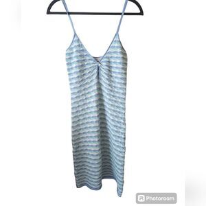 Bershka Blue and White Mini Dress